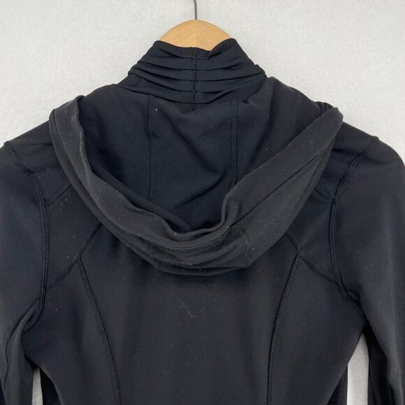 LULULEMON Jacket Womens 6 Daily Practice Midlayer Hooded Yoga Full Zip Black - Picture 7 of 13